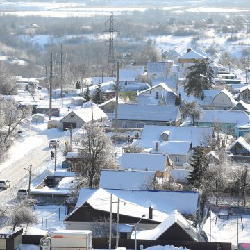 заснеженный город Городской водоворот