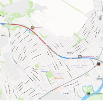 карта Наземный переход устанавливают на дороге в обход Липецка
