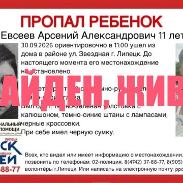 Пропавший накануне в Липецке мальчик нашёлся