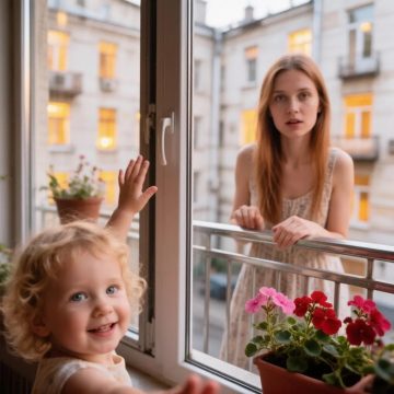 На улице Баумана в Липецке 2-летний малыш закрыл маму на балконе